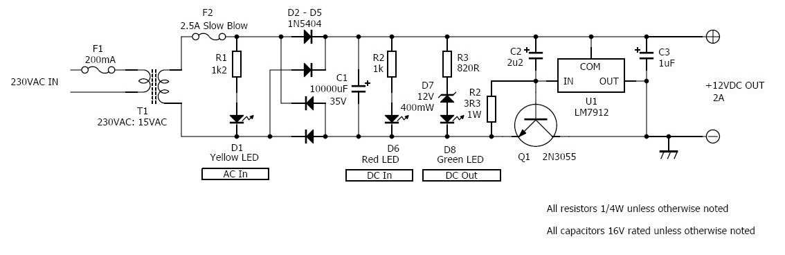5v 2a power supply circuit diagram