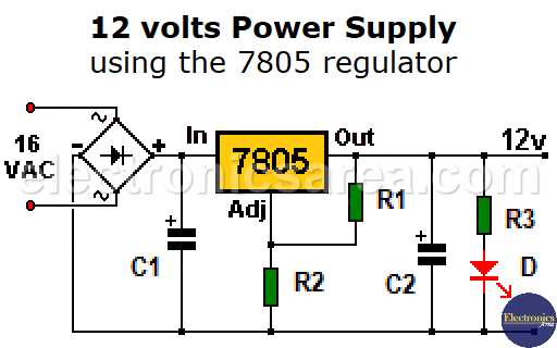7805 voltage regulator circuit diagram 7805 voltage regulator circuit diagram