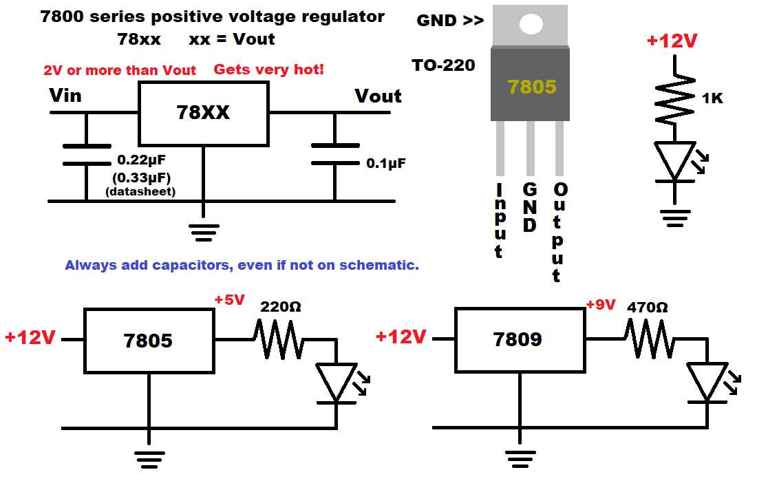 7805 voltage regulator circuit diagram 7805 voltage regulator circuit diagram