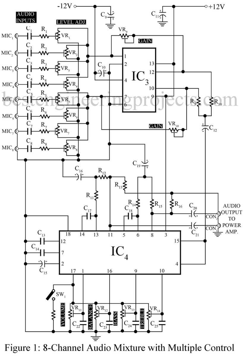 8 channel audio mixer circuit diagram 8 channel audio mixer circuit diagram