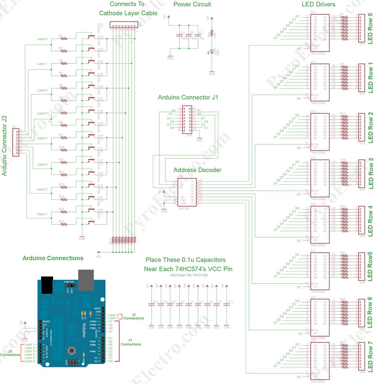 8x8x8 led cube schematic diagram