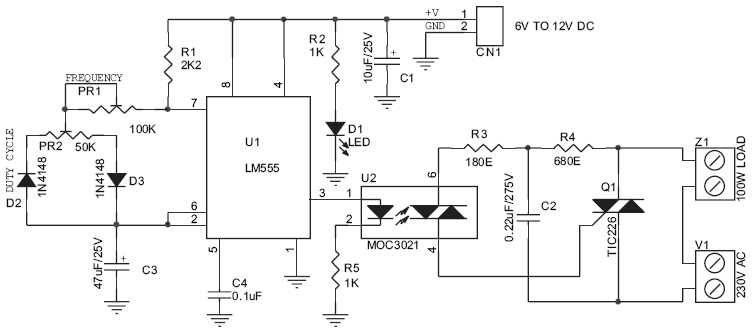 ac flasher circuit diagram