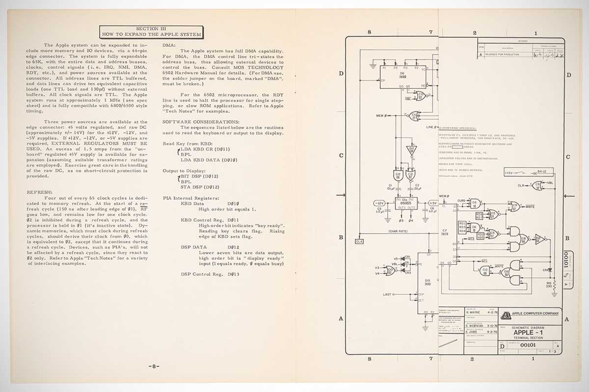apple 1 schematic diagram apple 1 schematic diagram