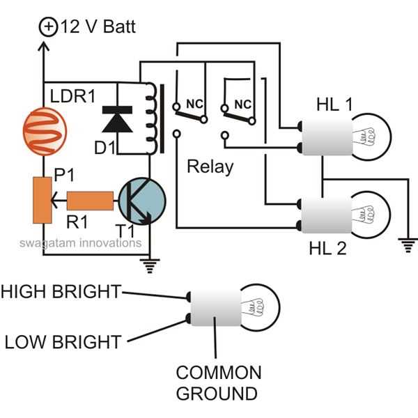 automotive headlight wiring diagram