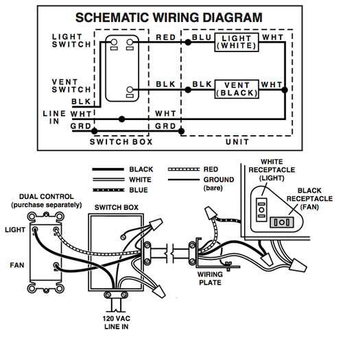 bathroom fan light wiring diagram