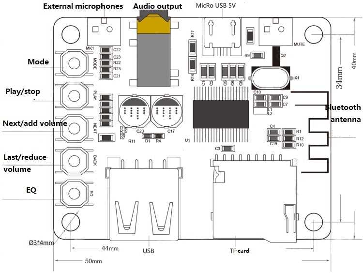 bluetooth mp3 player circuit diagram