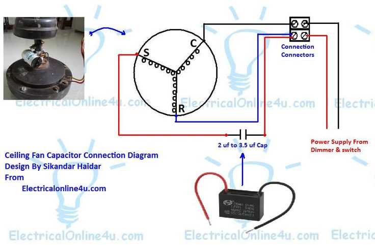 ceiling fan circuit diagram with capacitor