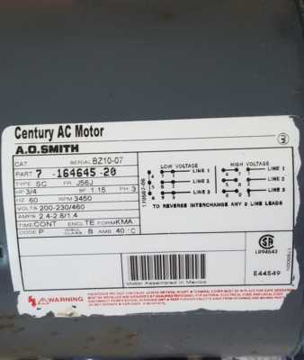 century ac motor wiring diagram 115 230 volts