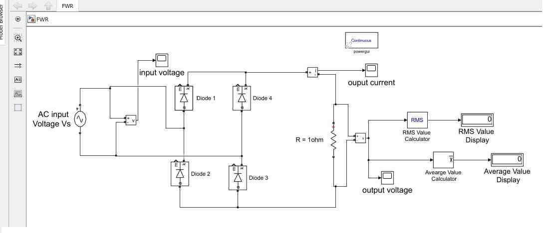 circuit diagram of full wave bridge rectifier with capacitor filter
