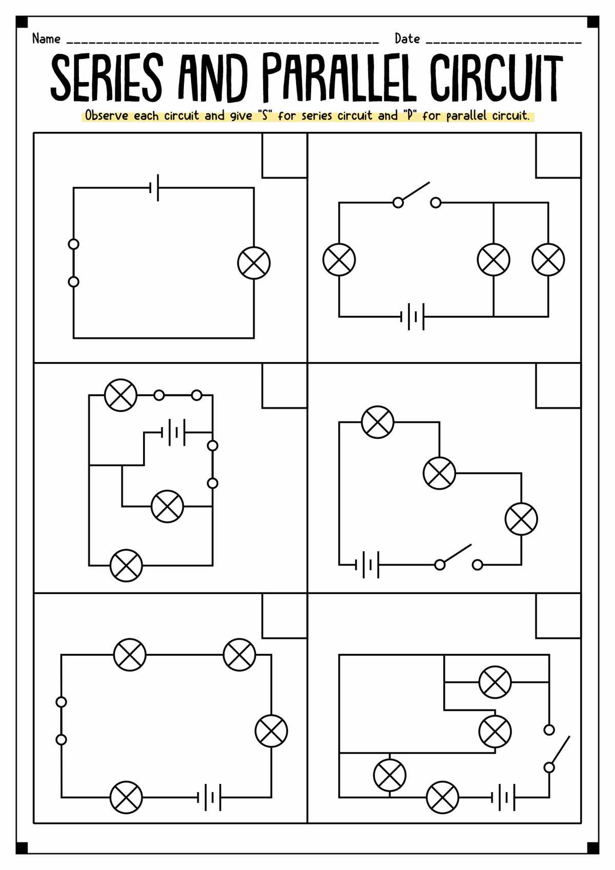 circuit diagram worksheet