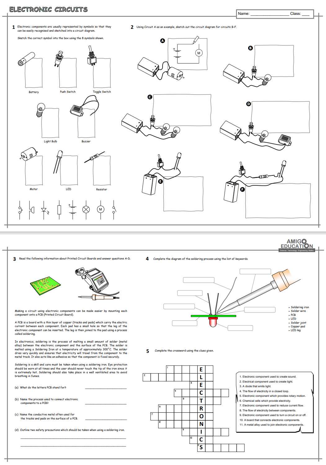 circuit diagrams and symbols worksheet answers