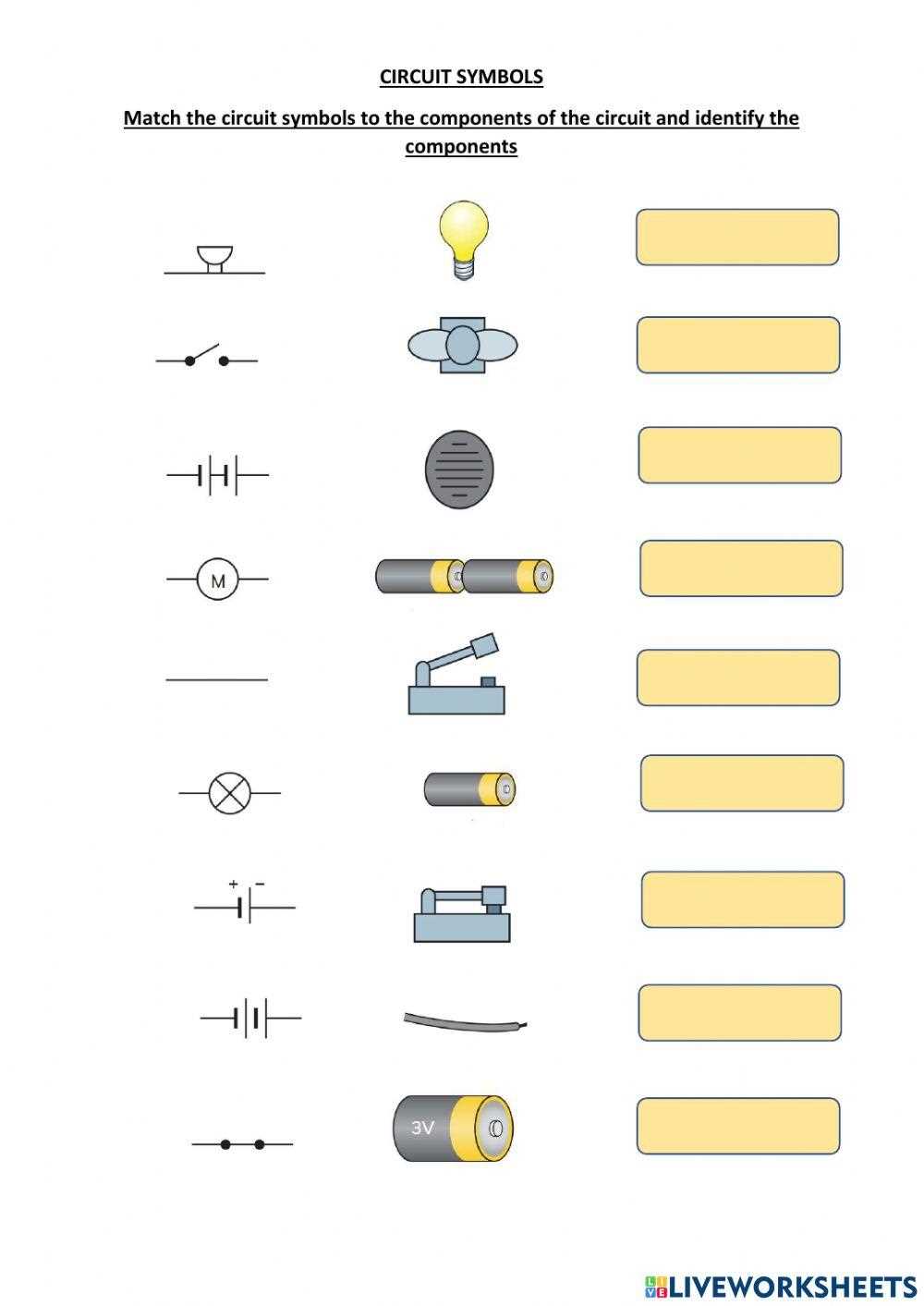 circuit diagrams and symbols worksheet answers