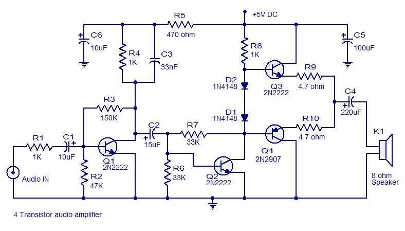class b amplifier schematic diagram