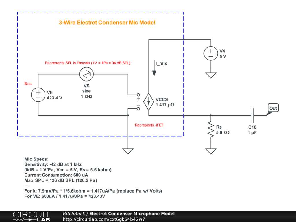 condenser mic schematic diagram