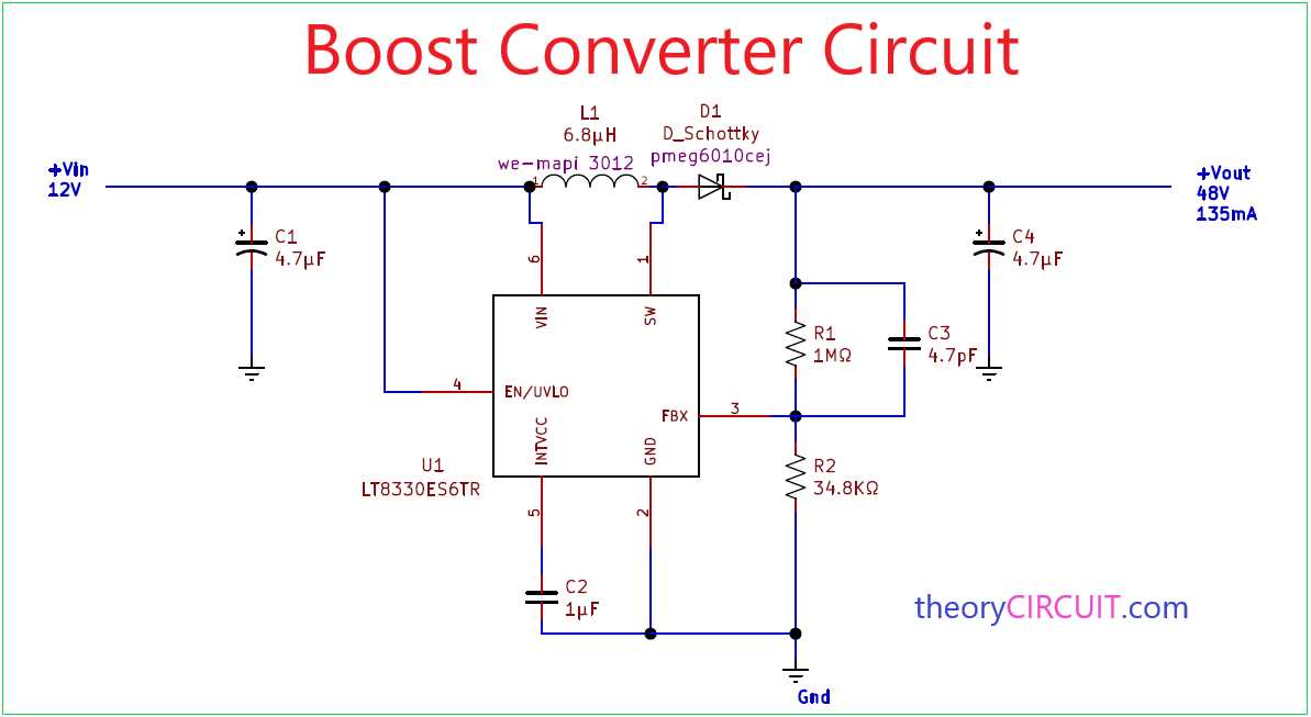 dc dc boost converter circuit diagram