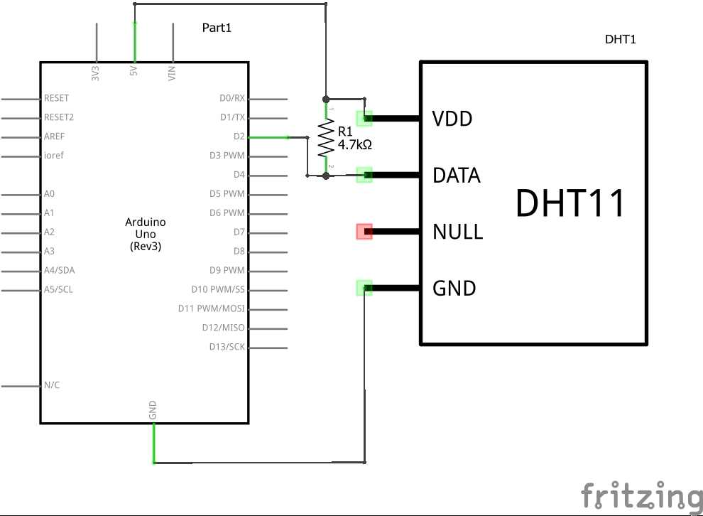 dht11 temperature and humidity sensor circuit diagram