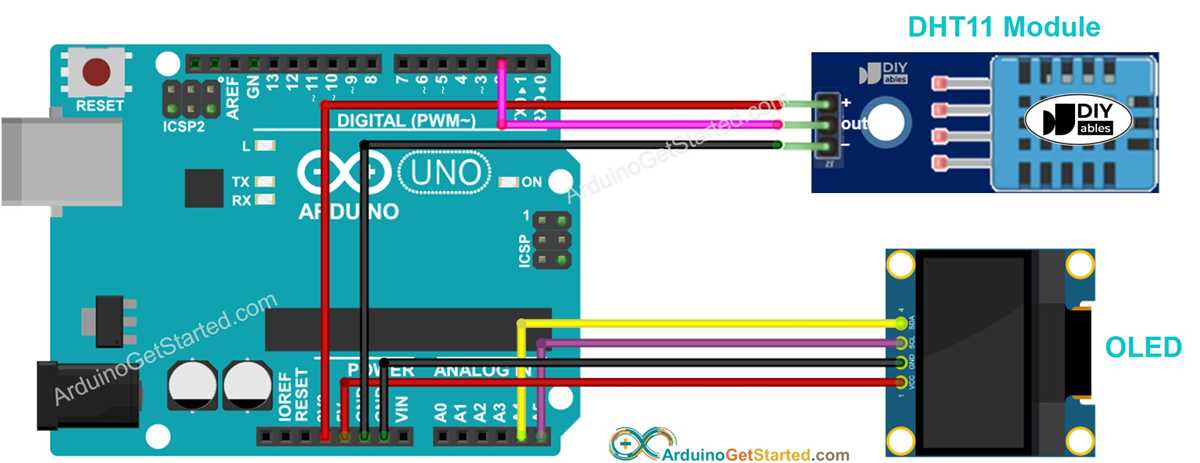 dht11 temperature and humidity sensor circuit diagram