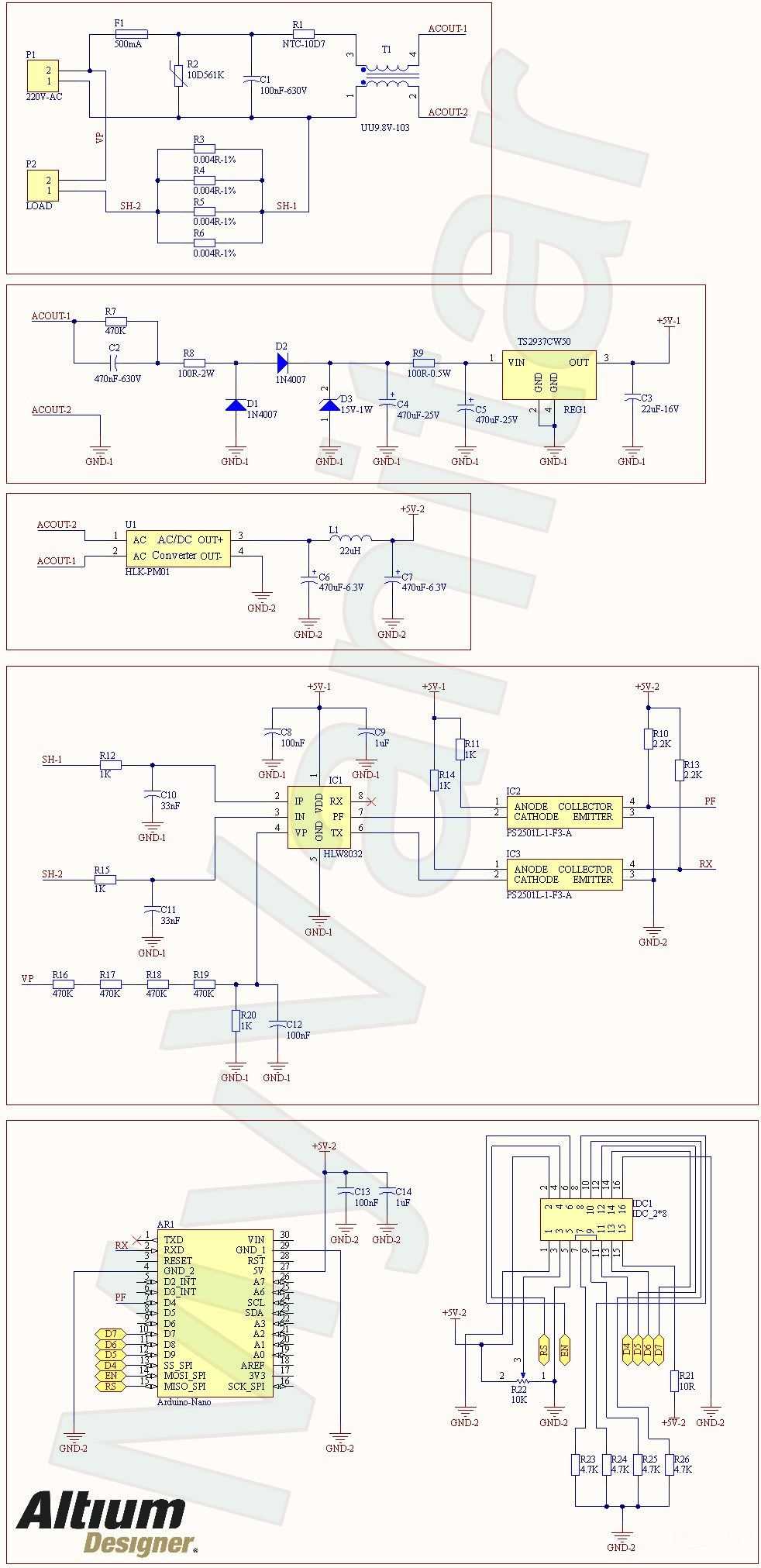 digital electric meter circuit diagram