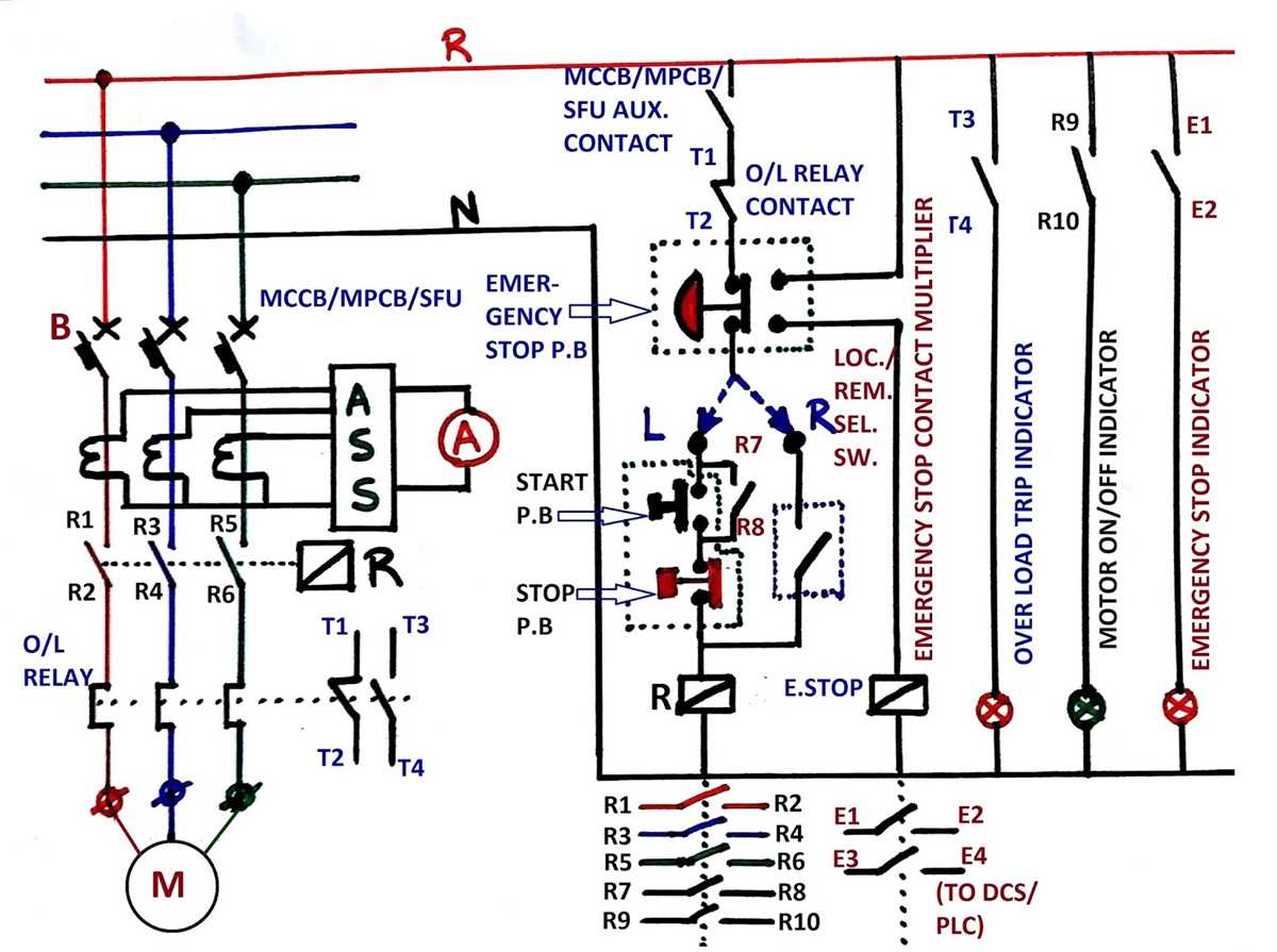 direct online circuit diagram