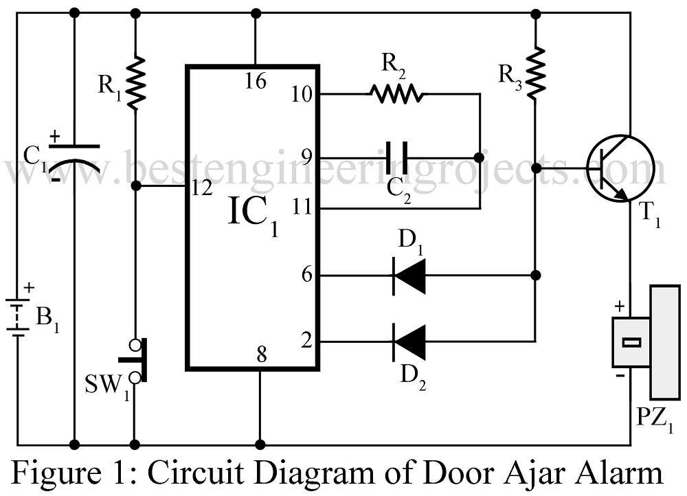 door open alarm circuit diagram