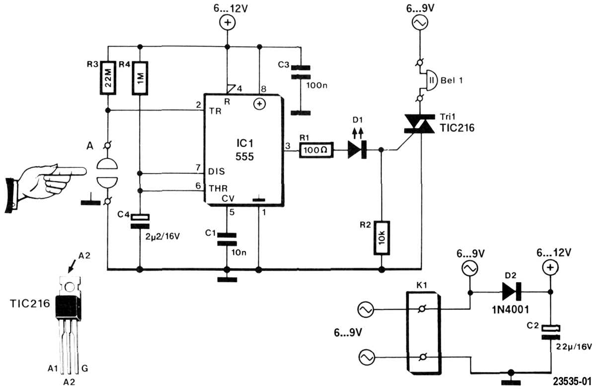 doorbell circuit diagram using 555