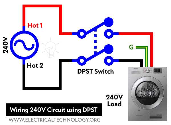 double pole light switch wiring diagram