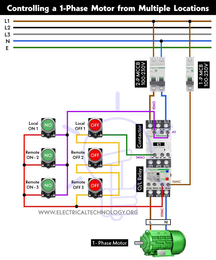 electric motor control wiring diagram