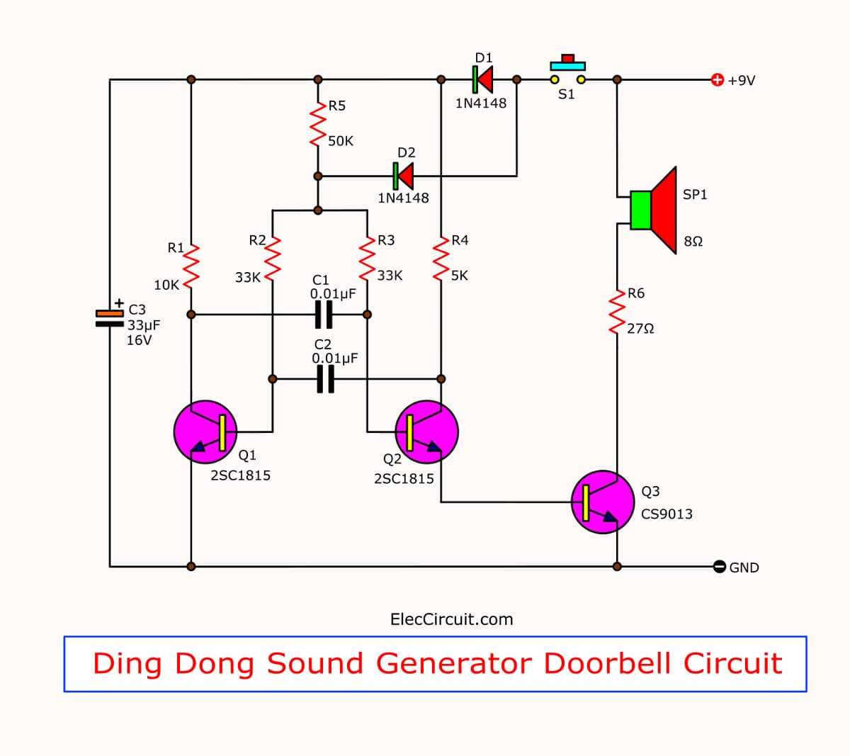 electronic door chime schematic diagram electronic door chime schematic diagram
