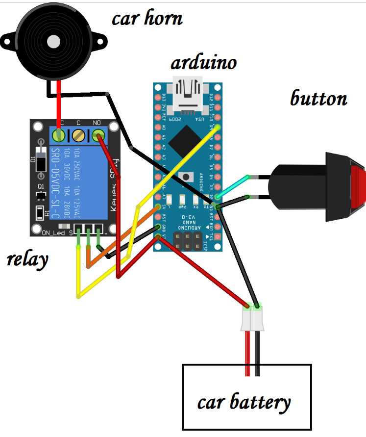 electronic horn circuit diagram