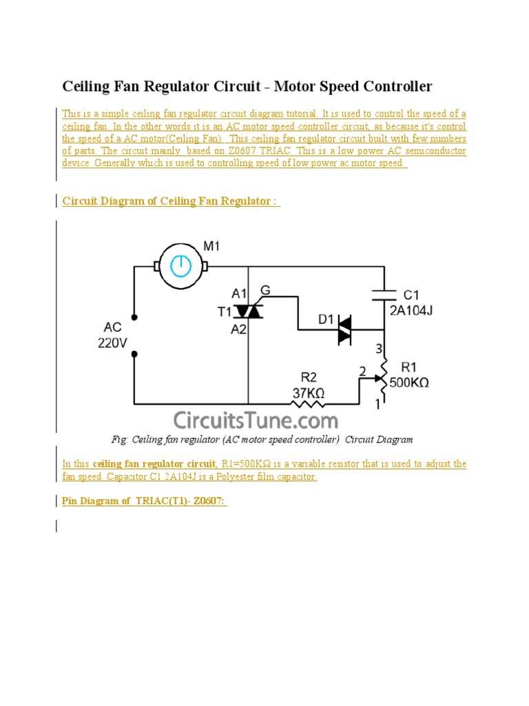 fan regulator circuit diagram fan regulator circuit diagram
