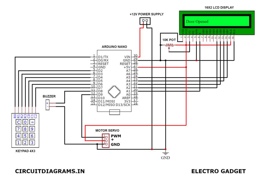 fingerprint door lock circuit diagram