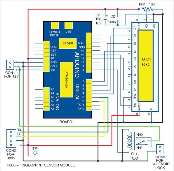 fingerprint door lock circuit diagram