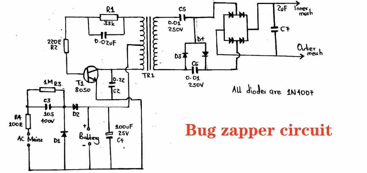 fly zapper circuit diagram