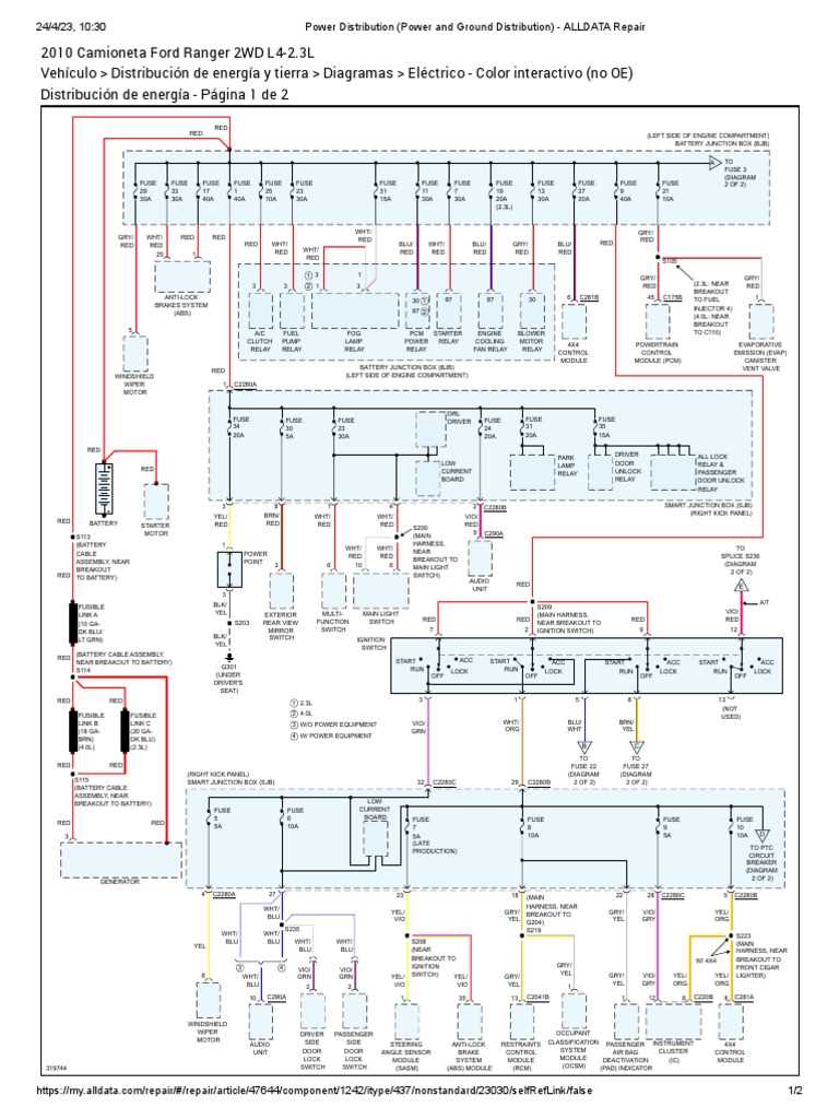 ford ranger starter wiring diagram