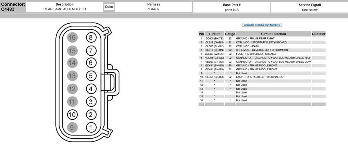 ford tail light wiring diagram