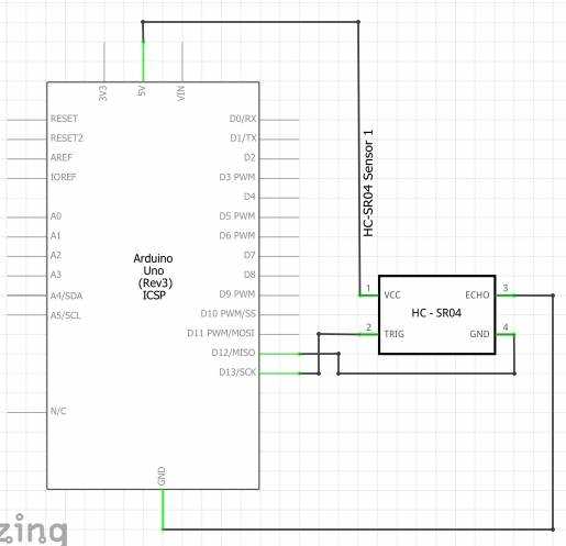 hc sr04 ultrasonic sensor circuit diagram