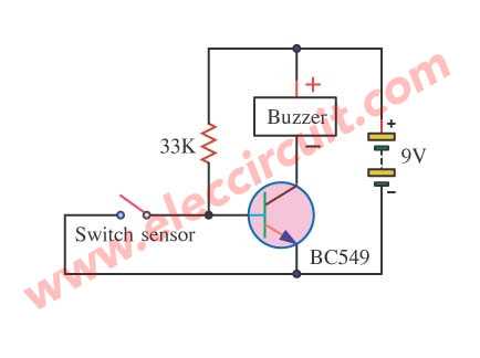 intruder alarm circuit diagram