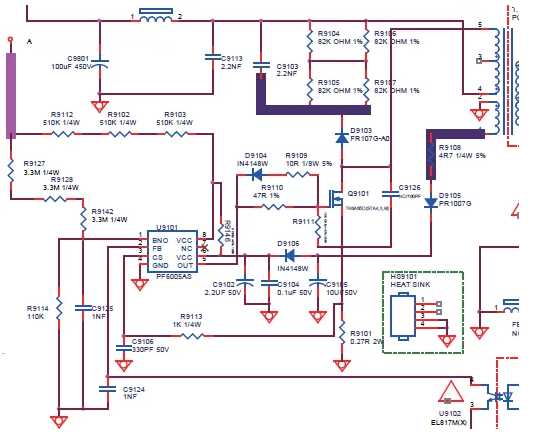 led tv power schematic diagram