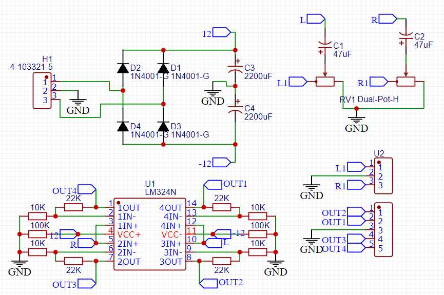 lm324 preamp circuit diagram