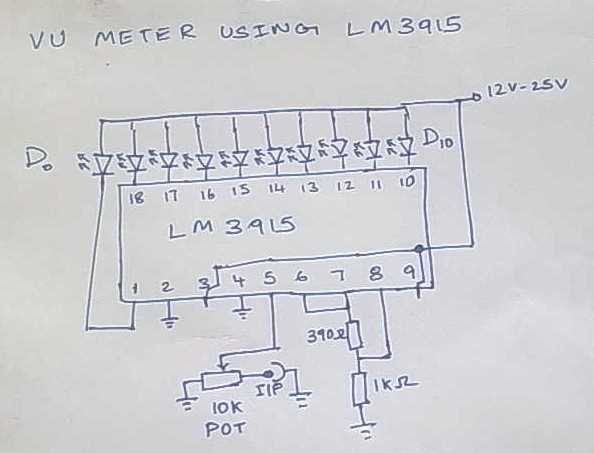 lm3915 vu meter circuit diagram lm3915 vu meter circuit diagram