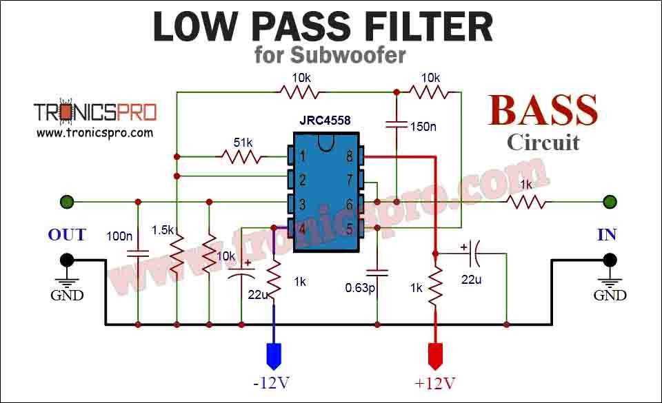 low pass filter subwoofer circuit diagram