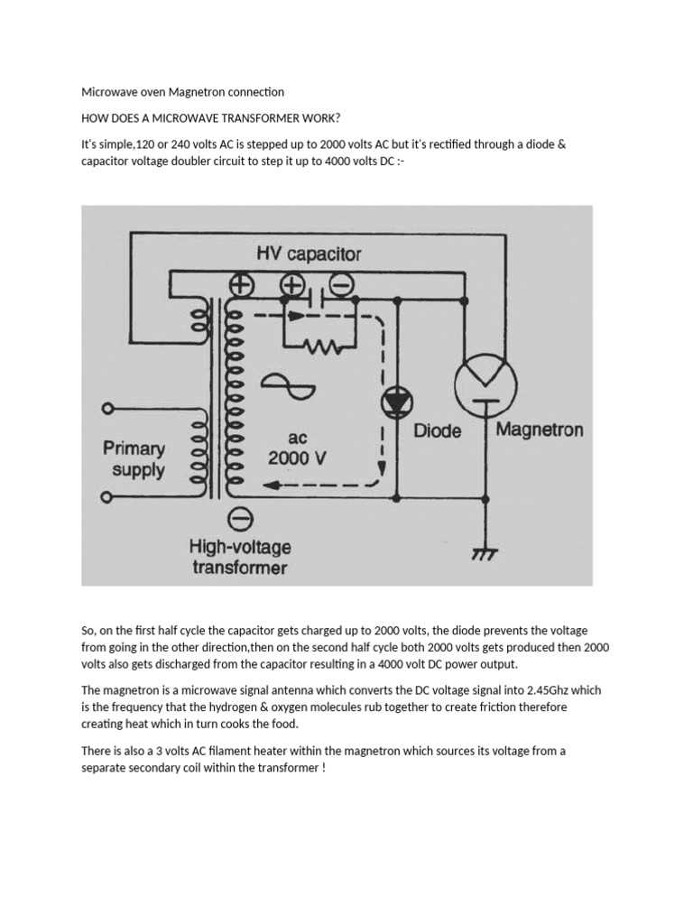 micro oven circuit diagram