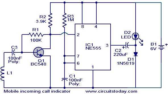 mobile phone detector circuit diagram