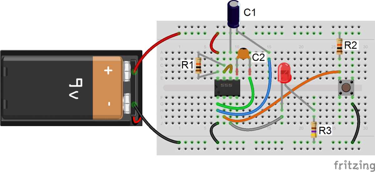 monostable 555 timer circuit diagram