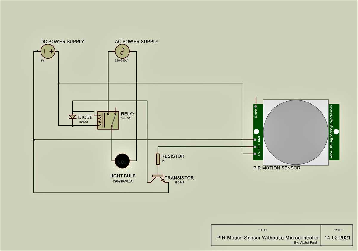 motion sensor light control circuit diagram