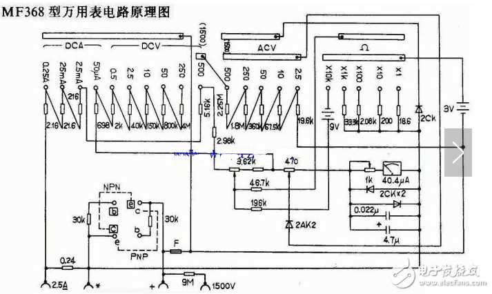multimeter in circuit diagram