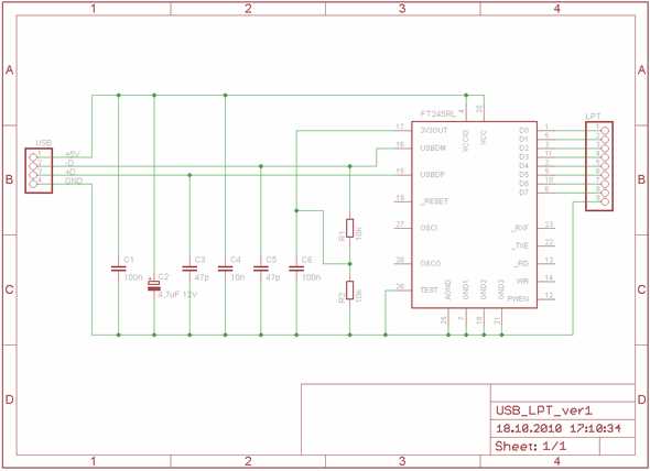parallel port schematic diagram