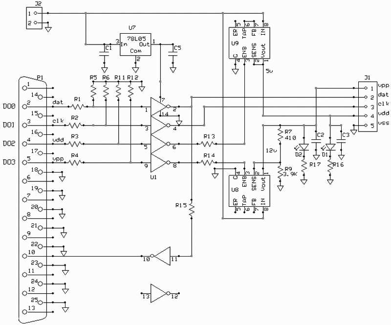 parallel port schematic diagram