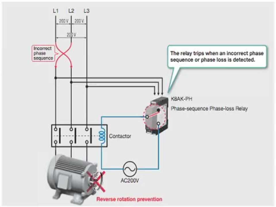 phase sequence relay circuit diagram