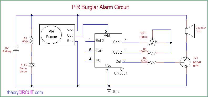 pir motion sensor schematic diagram